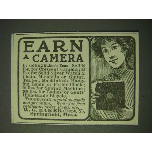 1900 W.G. Baker Baker's Tea Ad - Earn a camera