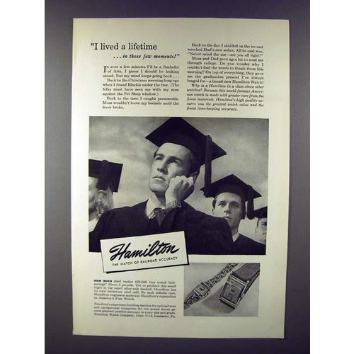 1946 Hamilton Watch Ad - I Lived a Lifetime