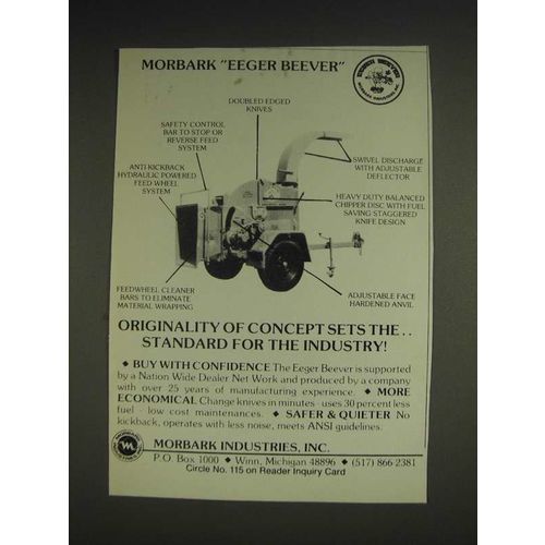 1985 Morbark Eeger Beever Ad - Originality of concept sets the standard