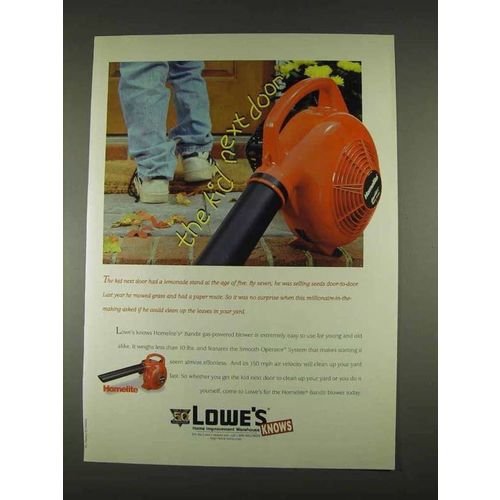 1996 Lowe's Homelite Bandit Blower Ad - Kid Next Door