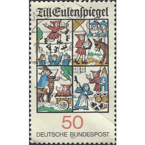 GERMANY, Till Eulenspiegel, trickster, red 1977, 50pf, #3