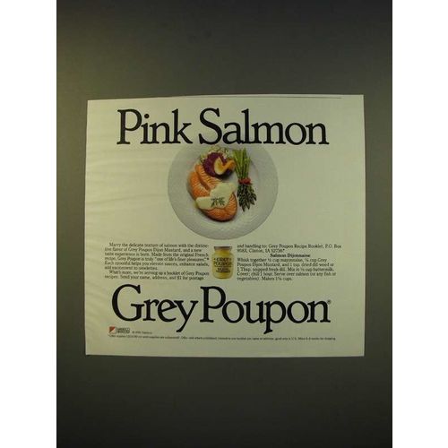 1990 Grey Poupon Mustard Ad - Pink Salmon