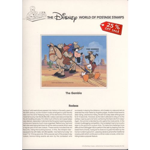 Gambia 1995 - SG2160/66 + MS2169 - Rodeos - The Disney World Of Postage Stamps