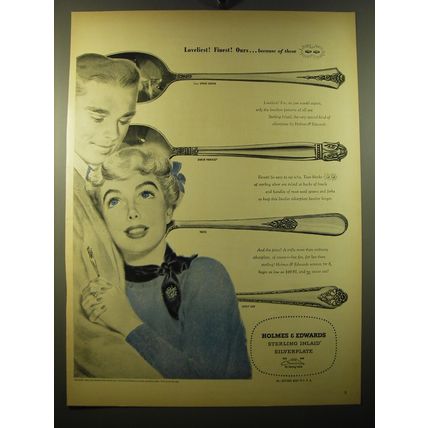 1950 Holmes & Edwards Silverplate Ad - Loveliest! Finest!