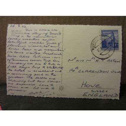 IGLS MIT NORDKETTE. INNSBRUCK, AUSTRIA used vintage postcard RP 1962 pm #