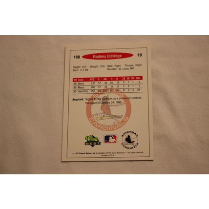 Rodney Eldridge 1991 Classic Best NO. 180