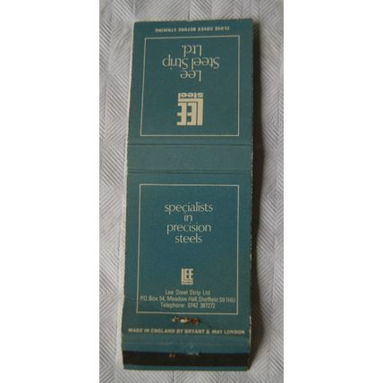Matchbook Cover Lee Steel Strip Ltd, Sheffield