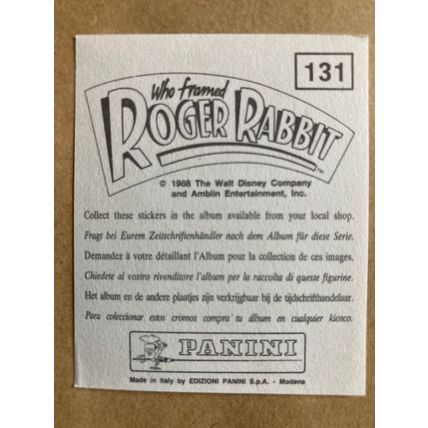 Who Framed Roger Rabbit Sticker # 131 (A) unused 1988 Panini Disney