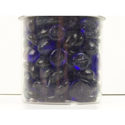 Jar Blue/Purple Color Glass Gems Pebbles Stones Flat Marbles Vase Accents/Crafts