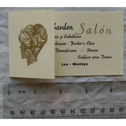Visiting card: Orotava Garden Salon, Puerto de la Cruz