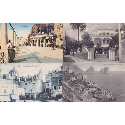 Capri Terrazza Della Funicolare con Spadaro 4x Italy Old Postcard s
