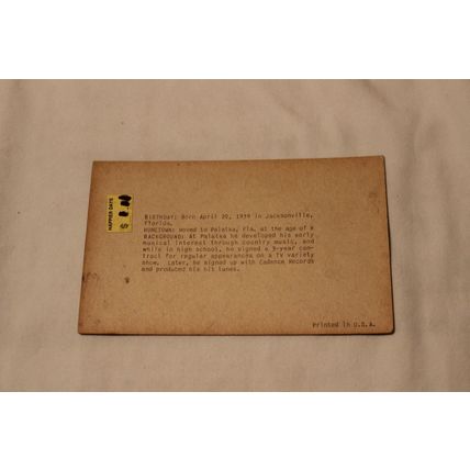 Johnny Tillotson Black & White Penny Arcade Card