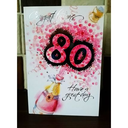 80th birthday card - Congratulations 80 - Have a great day