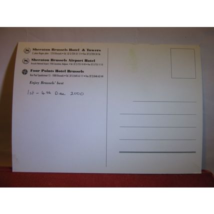 multiview, SHERATON HOTELS , BRUSSELS, BELGIUM .unused postcard dated 2000 =