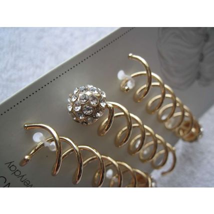 3 Scunci Elite Metal Hair Spin Pins Diamond Accent Ends Gold Blonde Luxe Beauty