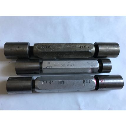 LOT THE PIPE MACHINERY GO NO GO PLUG GAGE .990,.986,.996,.998,1.109,1.1128,SA