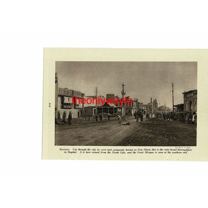 New Street Bagdad, Iraq (Narrow Streets On Reverse), Book Illustration, c1920