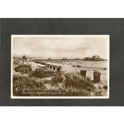 Postcard Lancashire St Annes on sea Beach Chalets 1957