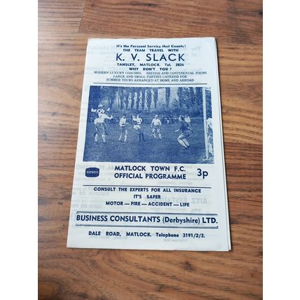 1972/73 Matlock Town vs Altrincham - Northern Premier League * FREE P&P *