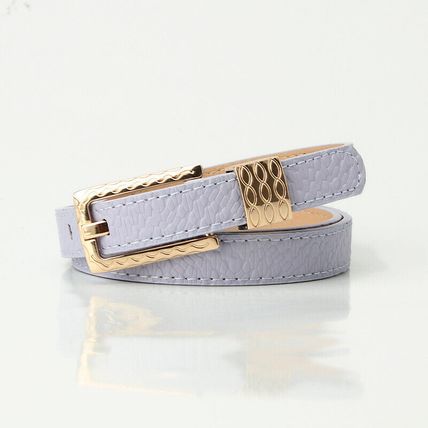 versatile women's leather thin belt vintage chic pattern decorative waist belt