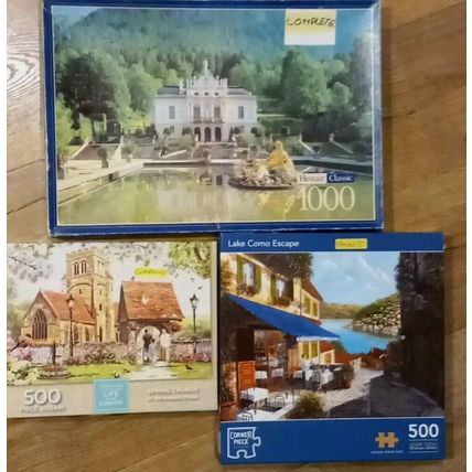 3 Jigsaws Puzzles WHSmiths Hestair Classic Corner Piece Bundle All 100% Complete