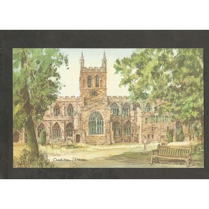 Postcard Devon Crediton St Boniface church David Skipp