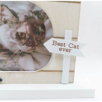 Cat Photo Frame Wooden All You Need is Love & a Cat 19 CM Home Decor Gift Feline