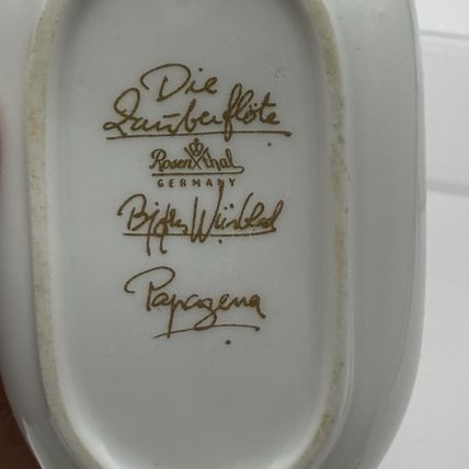Rosenthal Signed Bjorn Wiinblad White Porcelain The Magic Flute Ashtray White