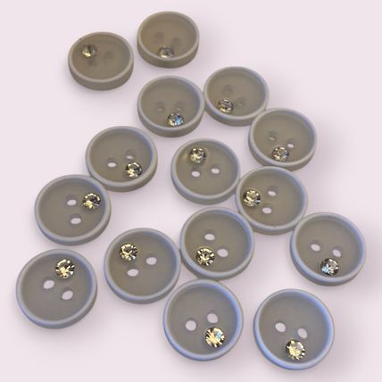 11mm Baby Shirt Buttons For Knitting Pink Or White Sewing Diamond Imitation Stud