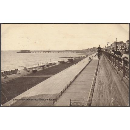 Madeira Motor Road, Brighton, Sussex, 1909 - Postcard