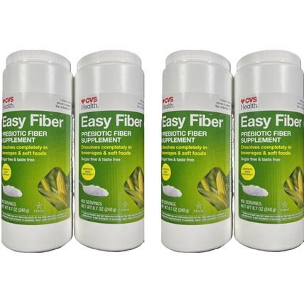 CVS Health Easy Prebiotic Fiber 38 servings Sugar Free Taste Free 4PK Exp 12/26