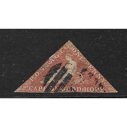 CAPE OF GOOD HOPE QV 1853 1d TRIANGLE USED NO MARGINS SG5b? spacefiller