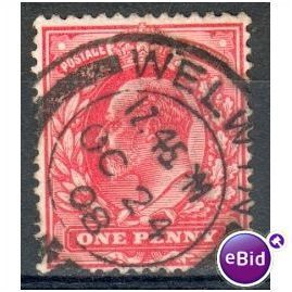 GB stamps 1902-10 KEV11 - 1d SG219 Welwyn 1