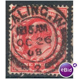 GB stamps 1902-10 KEV11 - 1d SG219 Ealing 1