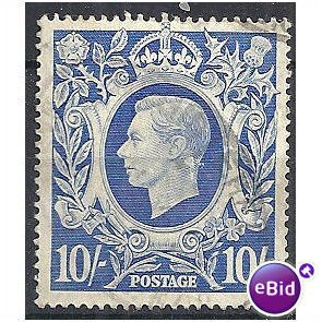 1942 SG478a 10/- Ultramarine Fine Used .