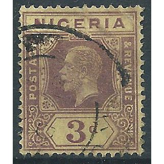 Nigeria 1914 SG5 3d Purple/Lemon White Back Good/Fine Used....