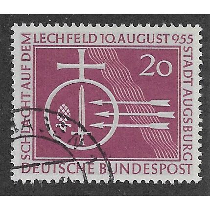 GER 1955 20pf '1000TH ANN OF BATTLE OF LECHFELD ' FINE USED (EBID63-117)