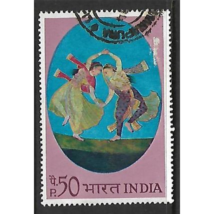 INDIA 1973 INDIAN PAINTINGS 50p DANCE DUET SG 682 FINE USED#