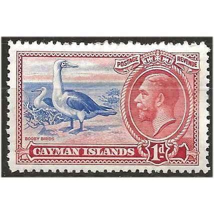 Cayman Islands 1935 SG98 1d Blue & Carmine Mounted Mint . .. .