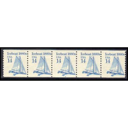 2134 14c Iceboat Fine MNH Dry Gum PNC 2/5 Z5177
