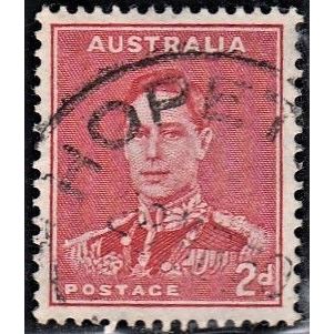 AUSTRALIA, 1937 2d George VI p13.5 X 14, SG 167 (Scott #169), good used
