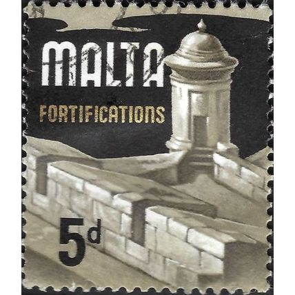 MALTA, Fortifications, black 1970, 5d