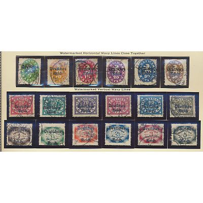 Bavaria (German State) Stamps Scott #O52 To O69, Used