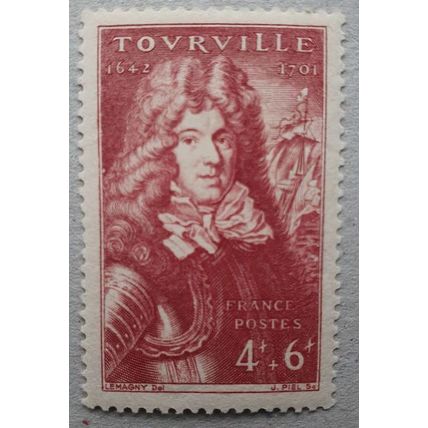 FRANCE: 1944 300th Birth Anniv. Admiral de Tourville 4f+6f Red : SG810 MH