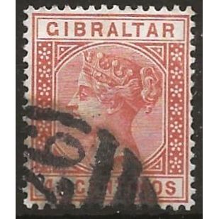 Gibraltar 1889 SG27 40c Orange-Brown Wmk Crown CA Good/Fine Used . .