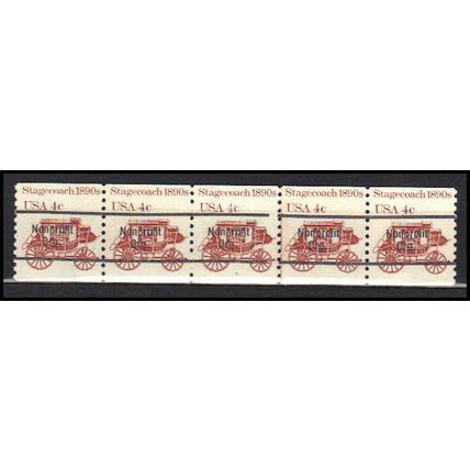 1898Ab 4c Stagecoach Fine MNH Dry Gum PNC 5/5 Line Gap AA0032