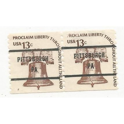 BUREAU PRECANCEL SALE PITTSBURGH, PA 1618-81 GAP PAIR HI VALUE