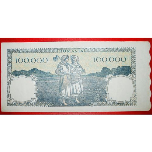 WOMAN AND BOY: ROMANIA ★ 100000 LEI 1946! CRISP!!! LOW START ★ NO RESERVE!