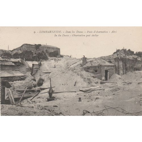 War Damage Lombartzyde In the Dunes Observation Post Shelter Postcard (WD171)