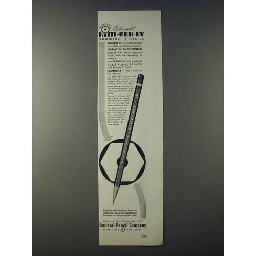 1943 General Pencil Company Kimberly 2H Pencil Ad - Carbo-Weld Kim-ber-Ly